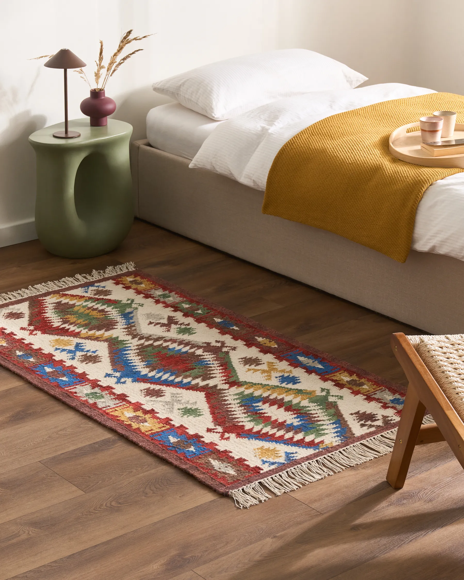Rug AREVIK Multicolour 80 x 150 cm Kilim Wool_859493