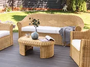 Gartensofa 3-Sitzer LIVADEIA Rattan Naturfarben_920126