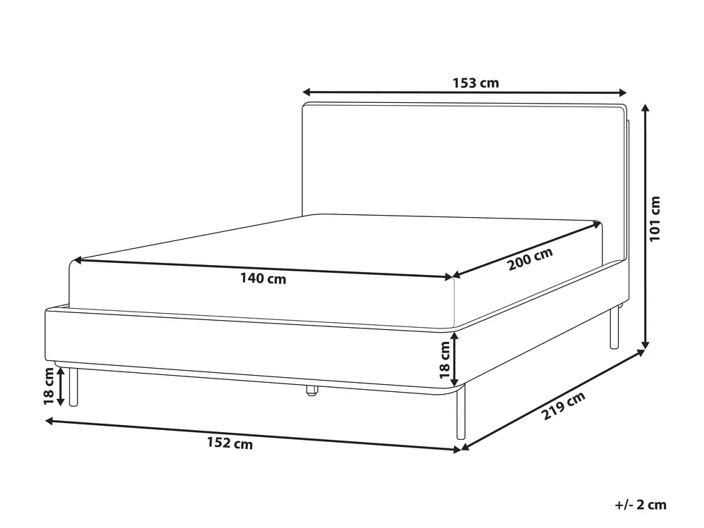 Bett mit Lattenrost Stoff CORIO 140 x 200 cm Taupe_1010346