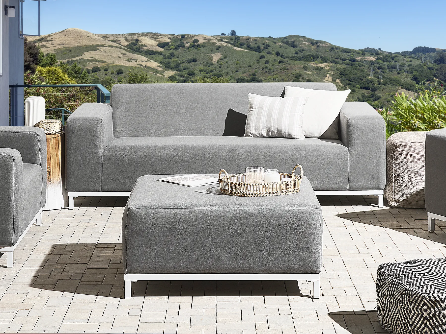 Garden Sofa 2 Seater ROVIGO Grey_784940