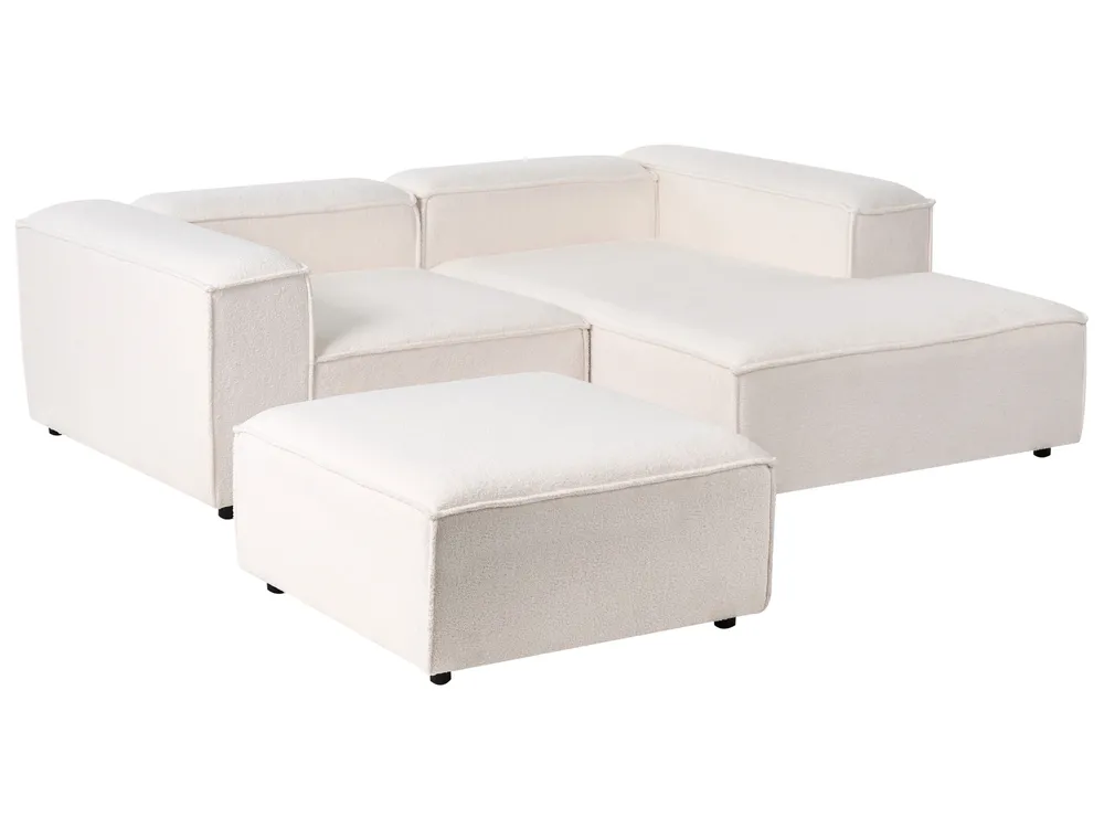 Modular Corner Sofa 2 Seater ARDAL with Ottoman Boucle Off-White Left Hand_908379
