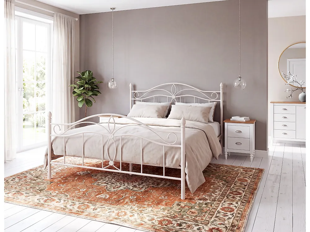 Bed Metaal ANTLIA 160 x 200 cm Lichtbeige_1165290