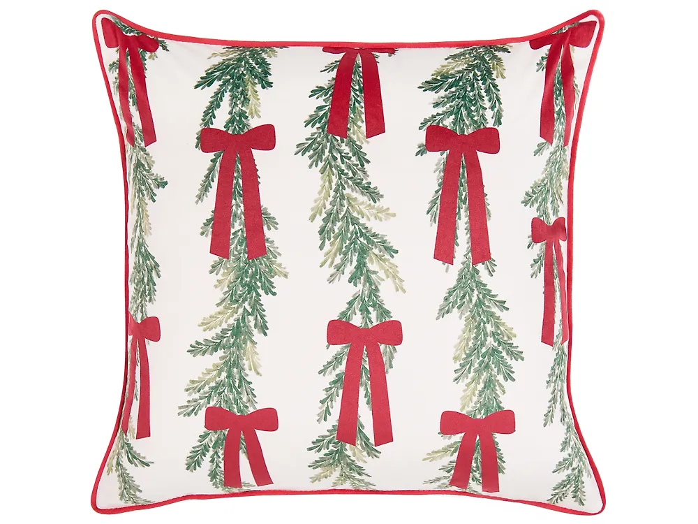 Set van 3 sierkussens XAVIA 30 x 50 cm 45 x 45 cm Wit kerstmotief_1164608