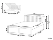 Bett mit Stauraum CLARBEC Kiefernholz Weiß 180 x 200 cm_1055808