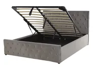 Bett mit Stauraum AMIENS Samtstoff Grau 140 x 200 cm_791227