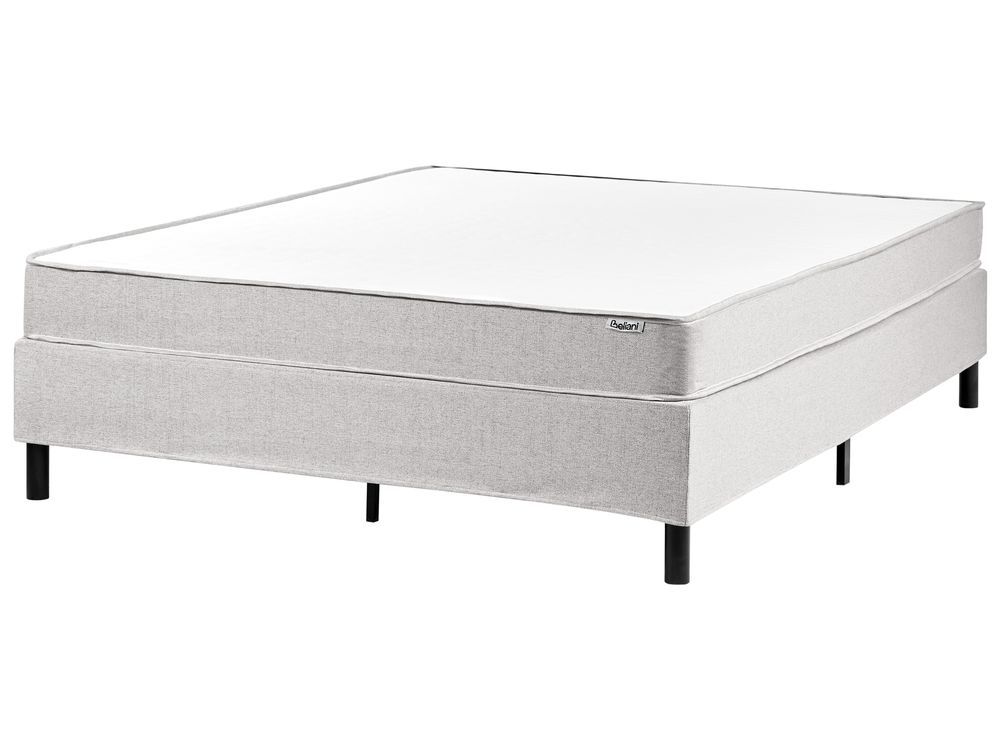 Divan Bed without Headboard Fabric COUNTESS 160 x 200 cm (EU King Size) Light Grey