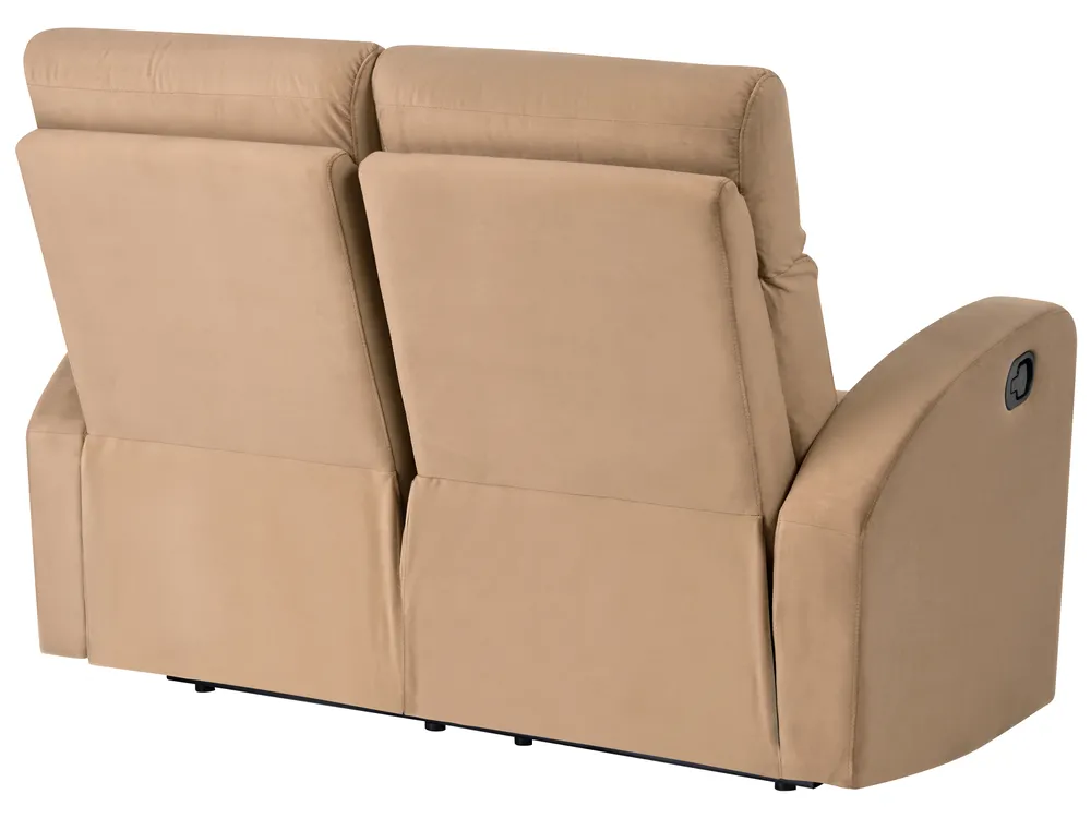 Sofa Set manuell verstellbar 3-Sitzer VERDAL Samtstoff Hellbraun_1081283