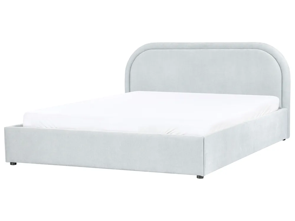 Lit ottoman QUILLIEN Tissu chenille Bleu clair 160 x 200 cm_989850