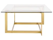 Coffee Table CRYSTAL Tempered Glass Gold_733169