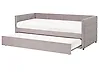 Ausziehbett Samtstoff CHAVONNE 90 x 200 cm Hellgrau