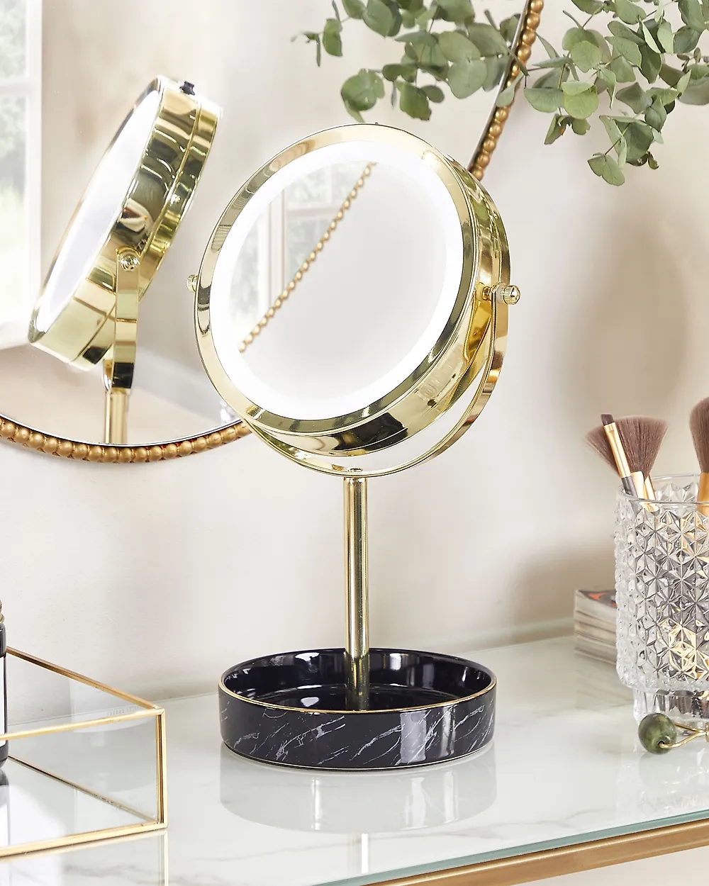 Makeup Mirror LED SAVOIE Black/ Gold_1179785