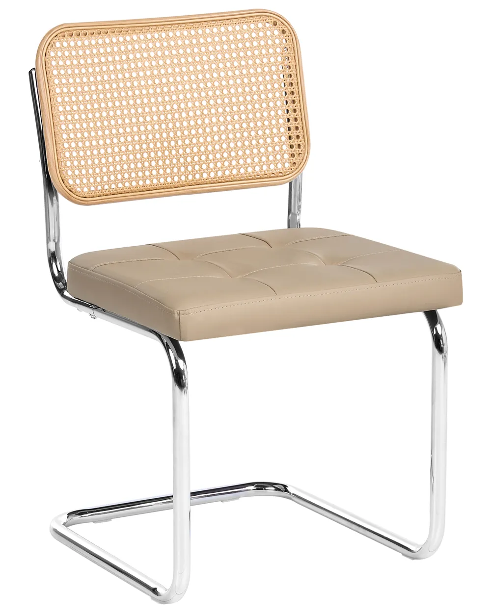 Esszimmerstuhl 2er Set ETHETE Kunstleder Taupe_1080611