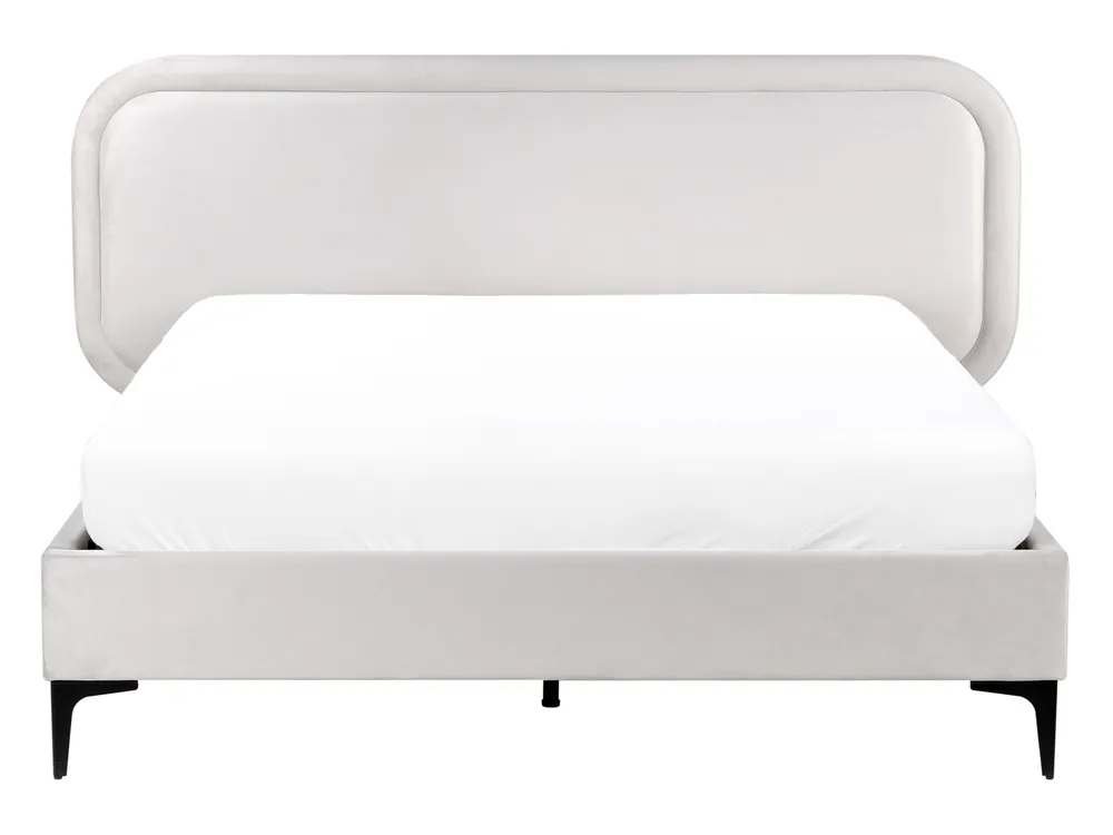 Bed Velvet SUZETTE 140 x 200 cm (EU Double) Light Grey_989469