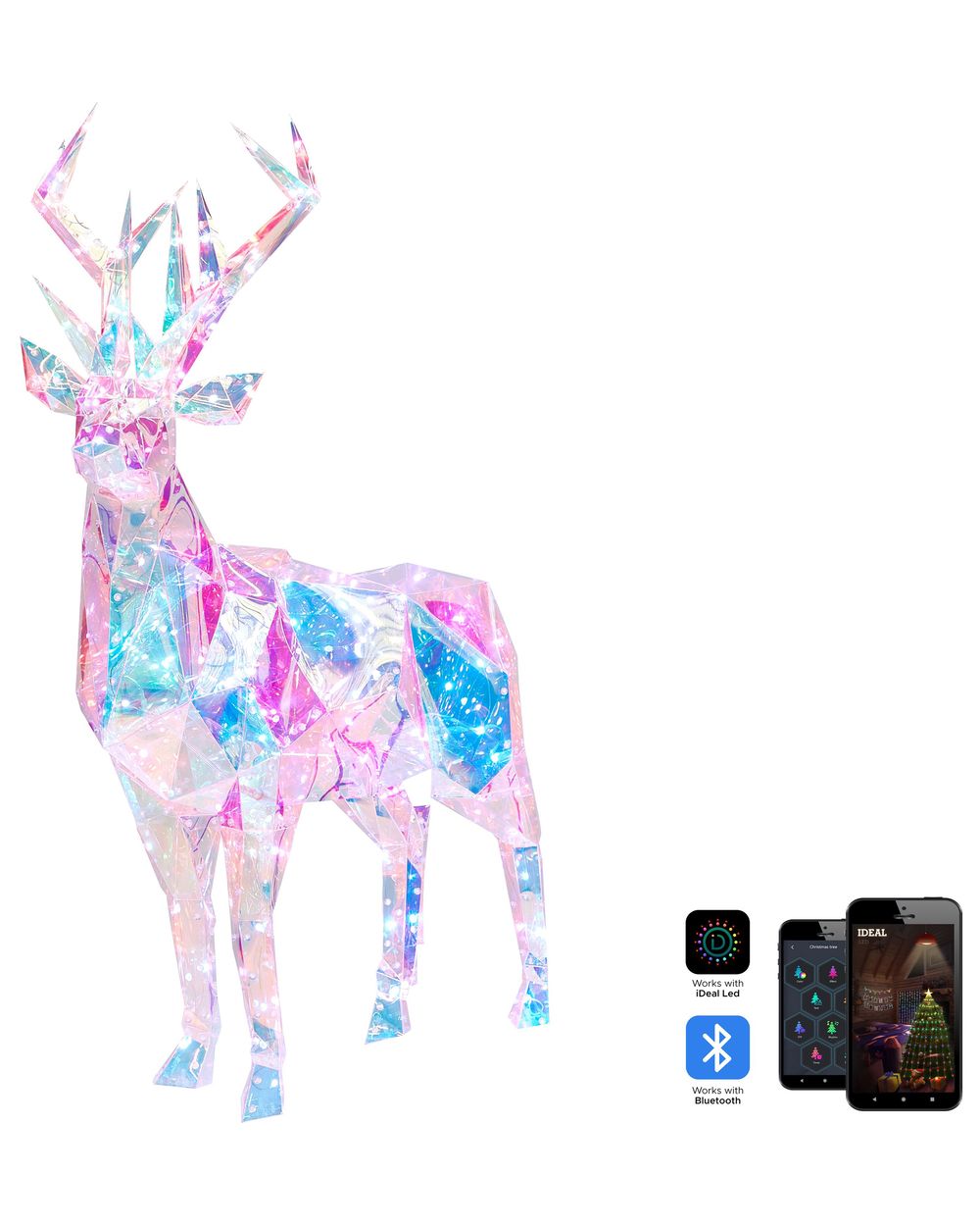 Outdoor Decoration Smart LED with App POLARIS 90 cm Reindeer Multicolour