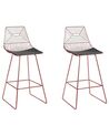 Set of 2 Bar Chairs BISBEE Metal Rose Gold