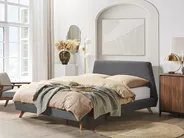 Bett mit Lattenrost Stoff VIENNE 180 x 200 cm Grau_675986