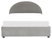 Ottoman Bed VAUCLUSE Velvet Light Grey 160 x 200 cm (EU King Size)_837424