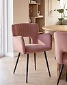 Esszimmerstuhl 2er Set SANILAC Samtstoff Pastellrosa