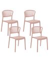 Gartenstuhl 4er Set GELA Pastellrosa