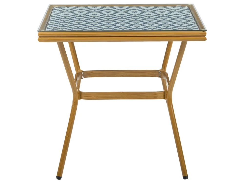 Gartenmöbel Set 4-Sitzer CASPRI Polyrattan Blau / Weiß_1090694