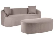 Sofa AMAL mit Ottomane Stoff Taupe_1143350