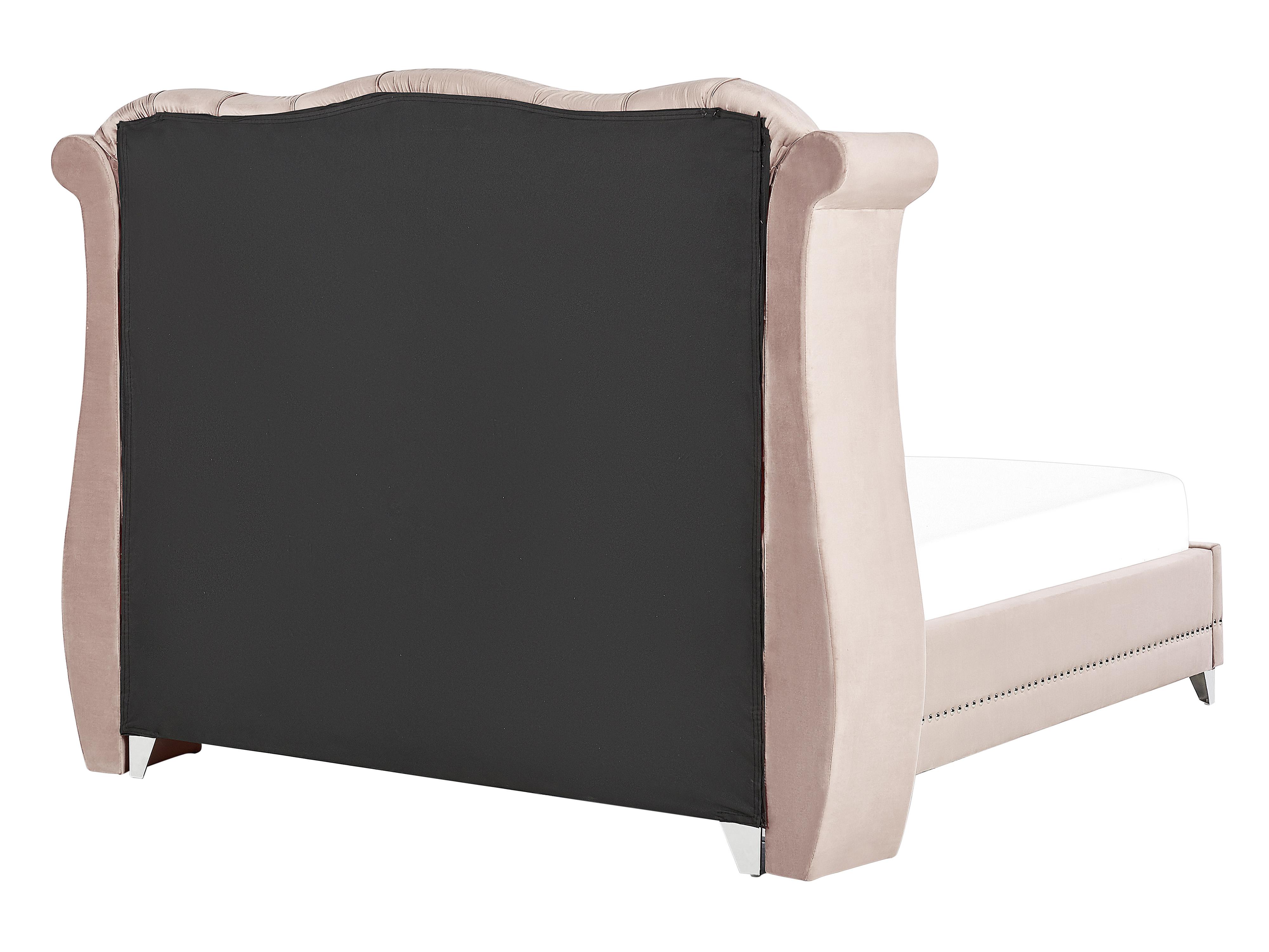 Bed Velvet AYETTE 160 x 200 cm (EU King Size) Pastel Pink_905318