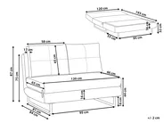 Sofa Bed 2 Seater JERSLEV Fabric Grey_1012019