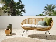 Gartensofa 2-Sitzer MARATEA Rattan Naturfarben_878402