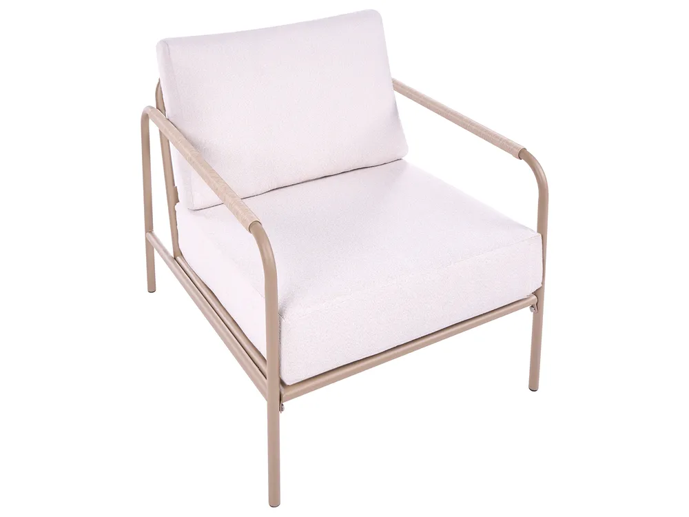 Gartensofa Set 7-Sitzer NUXIS mit Tischen Metall Hellbeige_1083071