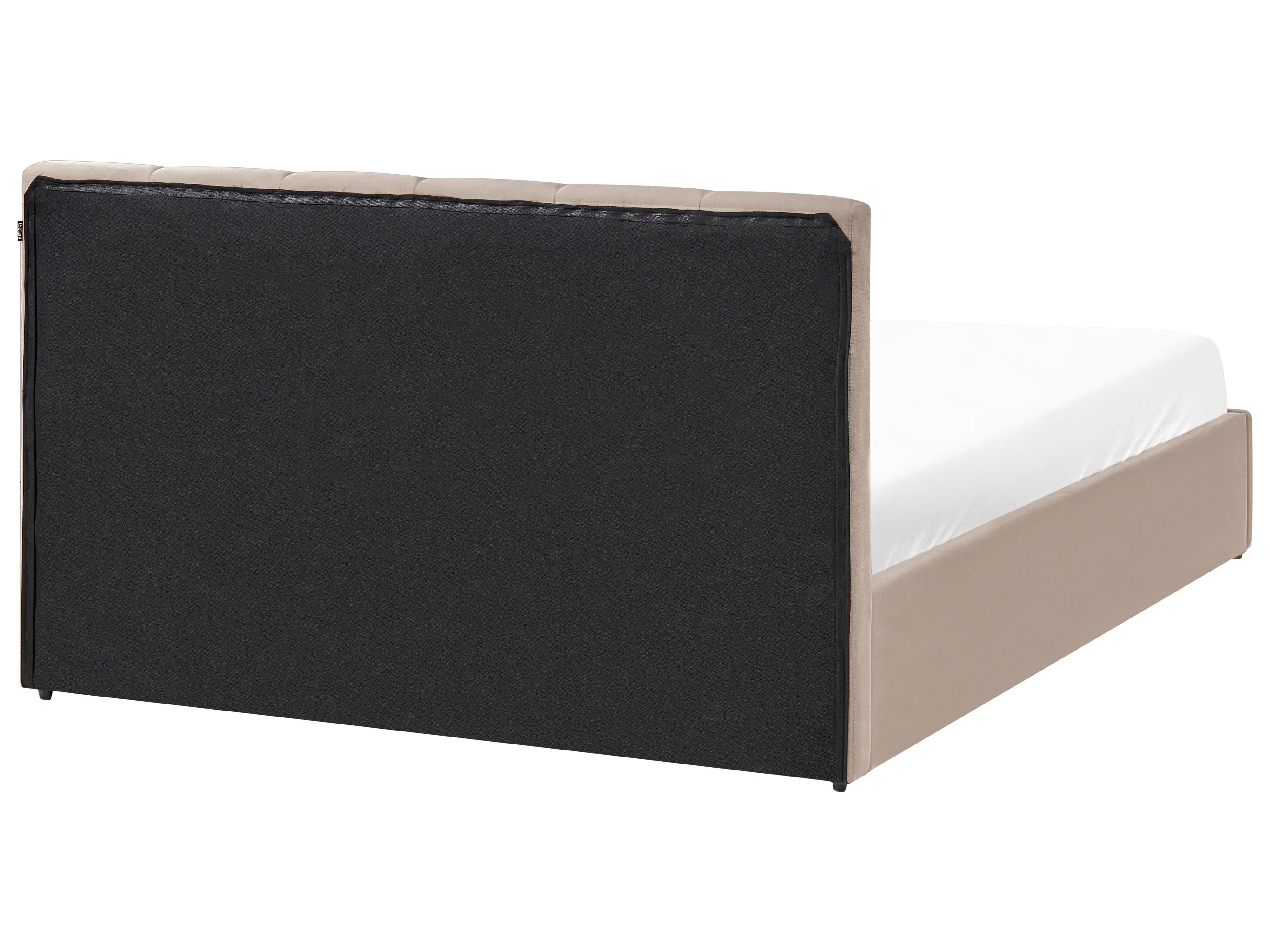 Lit ottoman DREUX Velours Taupe 140 x 200 cm_1012296