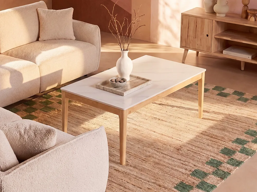 Coffee Table BONNEY White Marble