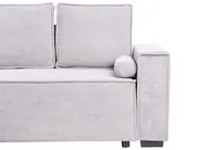 Eckschlafsofa 3-Sitzer EDANE mit Stauraum Stoff Grau rechtsseitig_1057170