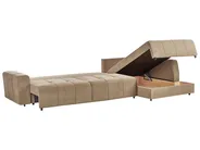 Eckschlafsofa 4-Sitzer INNVIK Stoff Braun linksseitig_965158