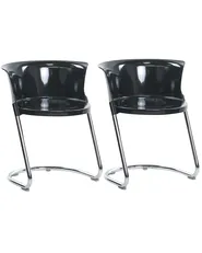 Set of 2 Dining Chairs OSHKOSH Black_1107647