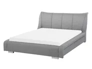 Bett mit Lattenrost Stoff NANTES 140 x 200 cm Hellgrau_743574