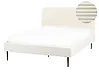 Bett mit Lattenrost Cord FLAYAT 140 x 200 cm Cremeweiß