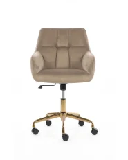 Schreibtischstuhl PALMDALE Samtstoff Taupe_1168233