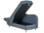 Linksseitige Chaiselongue MERI mit Stauraum Kunstleinen Dunkelblau_881314