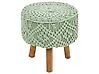 Hocker Makramee MANZAI Baumwolle Hellgrün