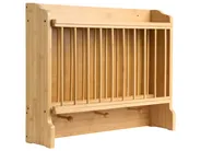 Wall-Mounted Dish Rack MADELEINE Bamboo Light Brown_1074305