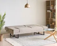 Sofa Bed 2 Seater YORK Chenille Light Beige_1009213