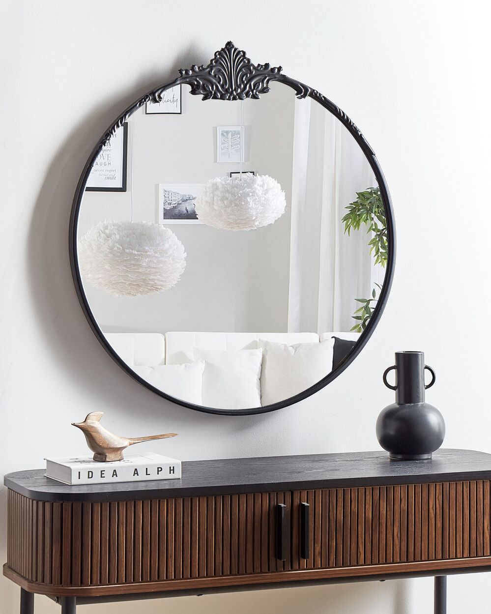 Wandspiegel SOMMANT 67 cm 76 cm Metall Schwarz