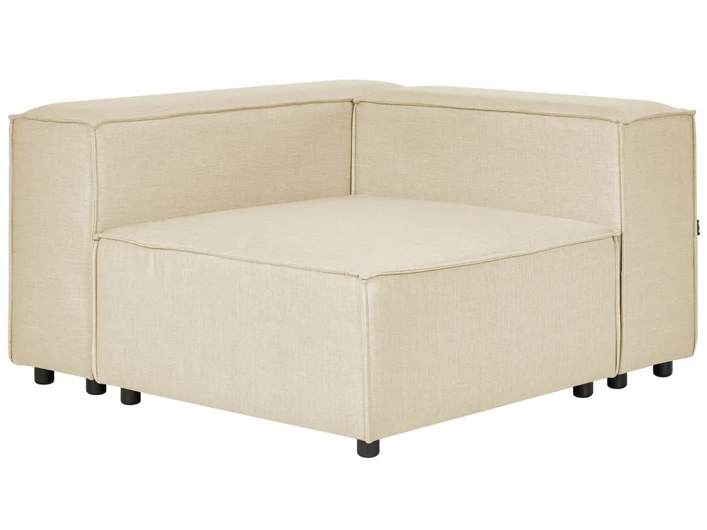 Modular Corner Sofa 2 Seater APRICA Faux Linen Beige Right Hand_856943