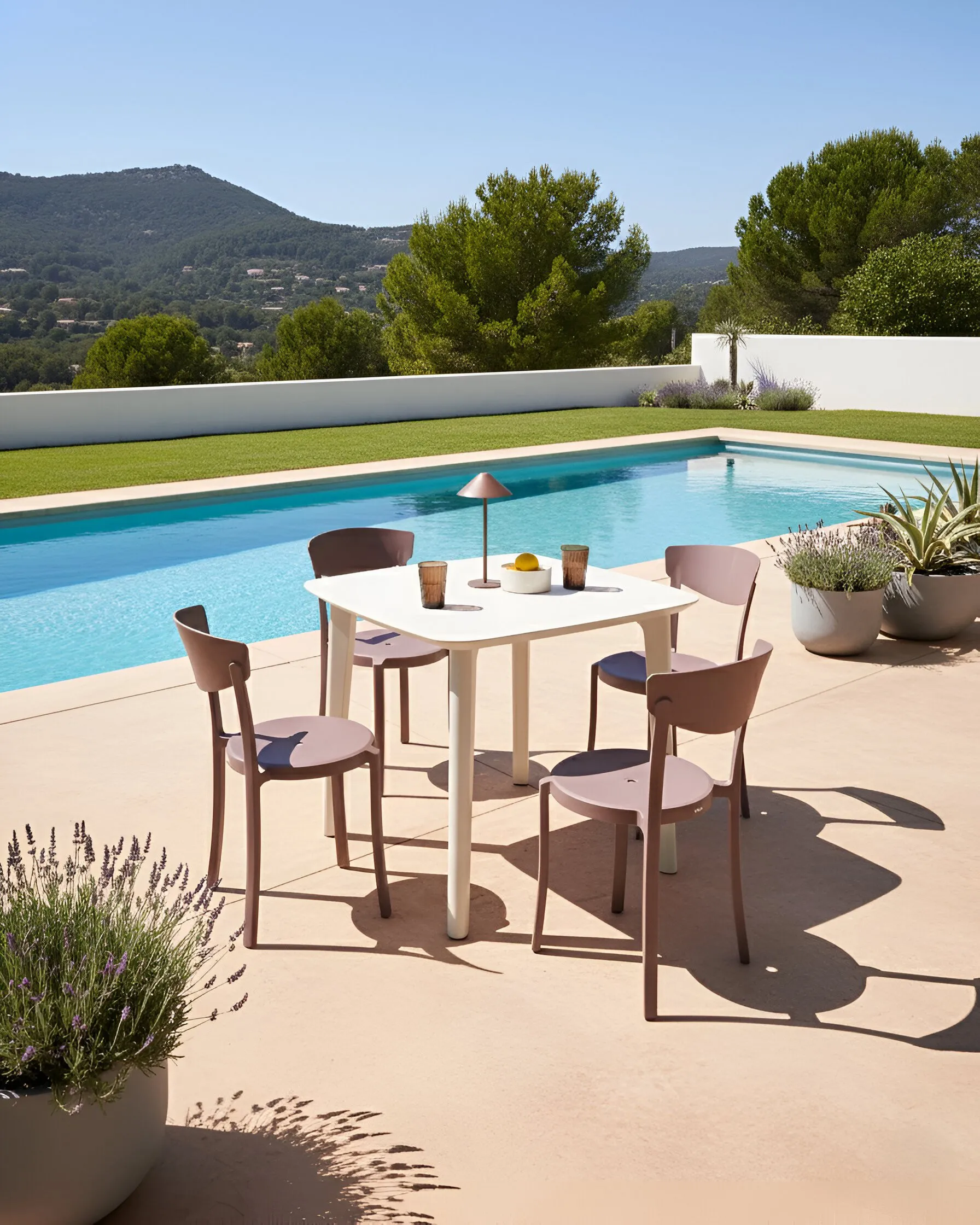 Set of 4 Garden Chairs VIESTE Brown_1032948