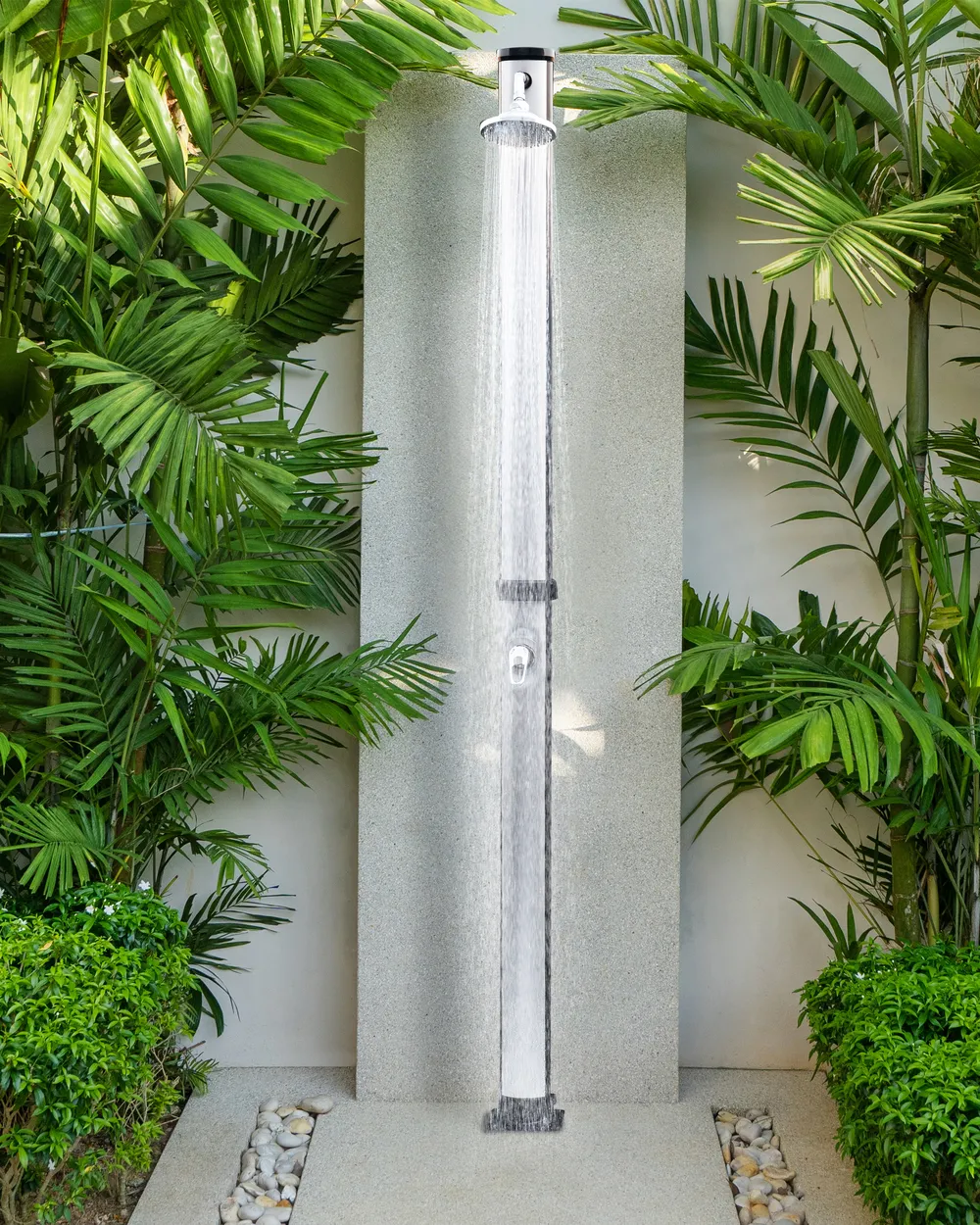 Freistehende solarbetriebene Gartendusche ELQUI Silber_974367
