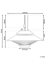 Hanging Infrared Patio Heater MERAPI 1500 W with Remote Black_816010
