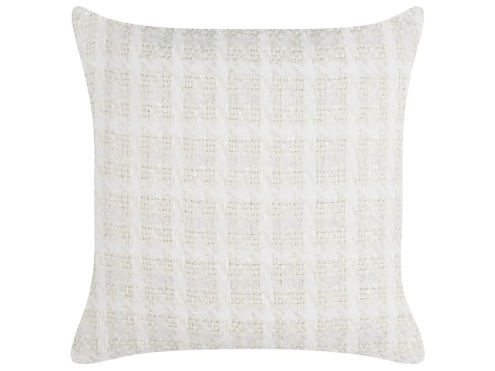 Dekokissen DOURIS 45 x 45 cm Hellbeige Kariertes Muster_1185028