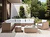 Lounge Set mit Tisch 8-Sitzer XXL modular Polyrattan Beige rechtsseitig