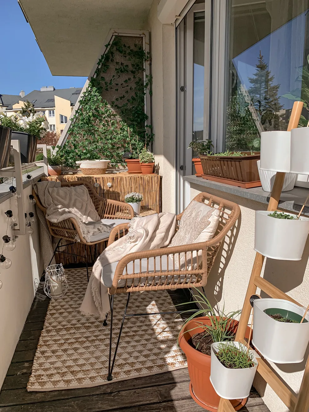 Bistro Set inkl. Kissen TRESTINA Polyrattan Hellbraun_823556