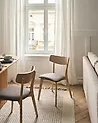 Set van 2 eetkamerstoelen HOLLY Hout Lichtbruin/bruin